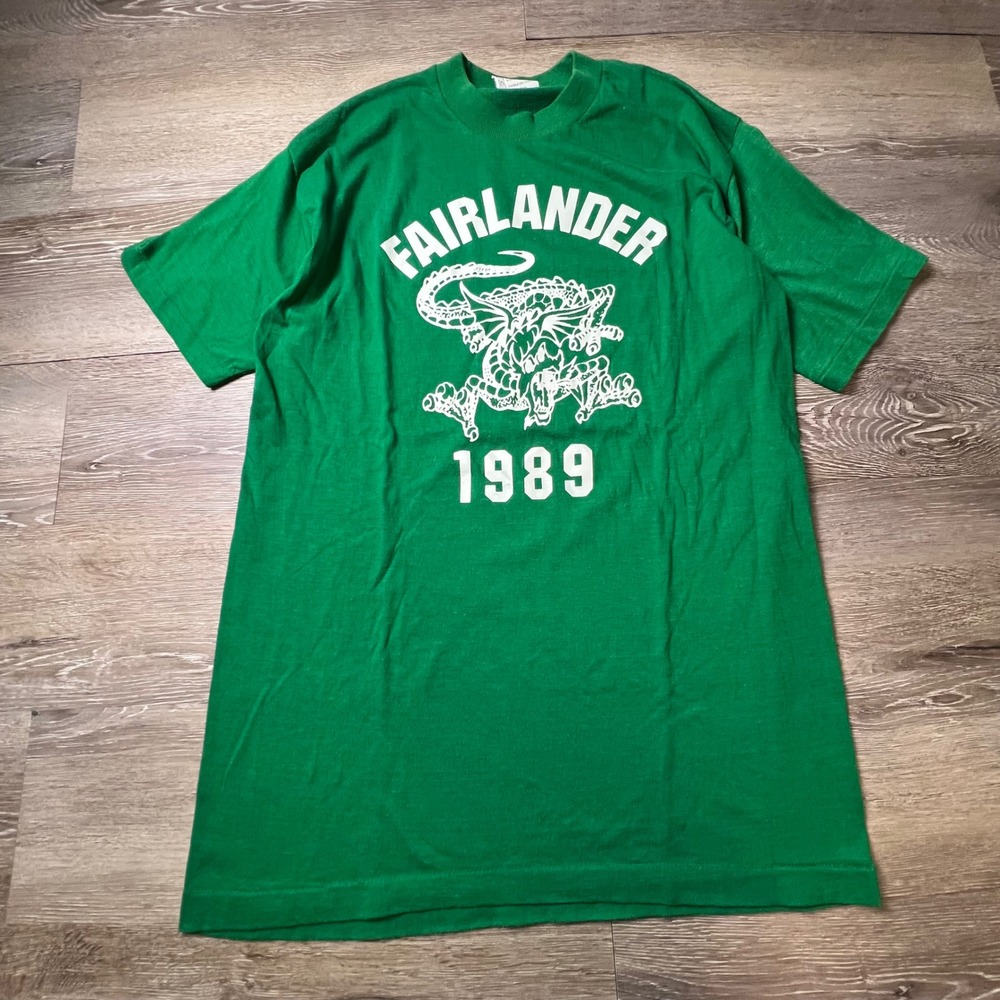 Green 1989 Dragon Fairlander Vintage  America's Finest T-Shirt Mens XL 80s USA